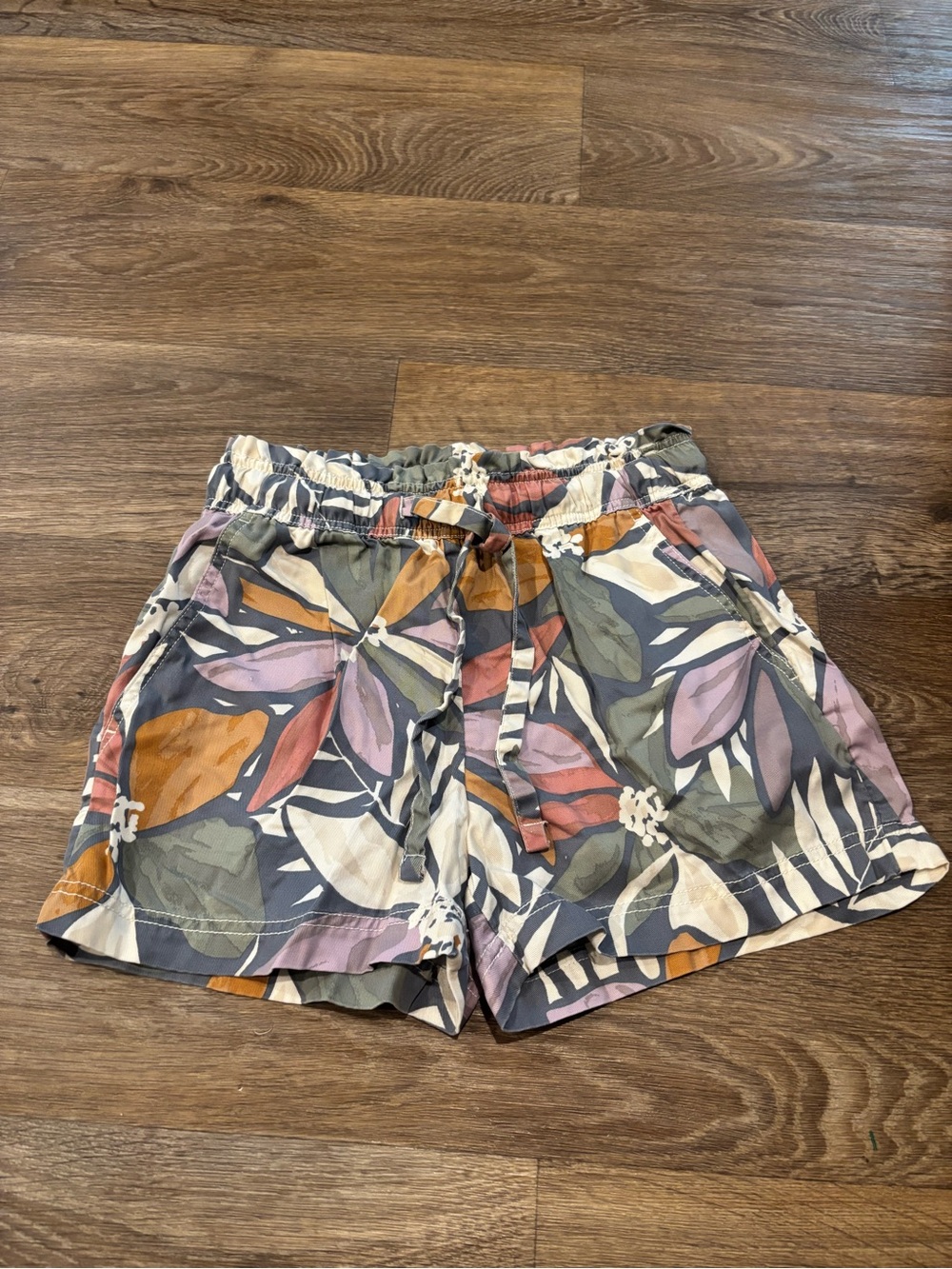 Nicole Miller NY Floral Print Lyocell Shorts Drawstring Womens XS
